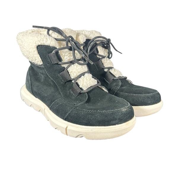 Sorel Women's Explorer™ II Carnival Cozy Boot Black/Sea Salt 8 B - Medium suede - Picture 2 of 11
